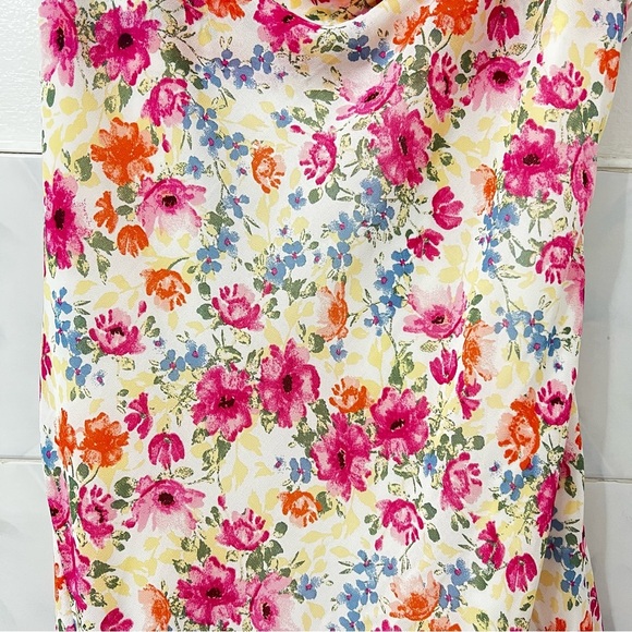 Jessica Simpson XL Colorful Floral Sleeveless Asymmetric Hem Ruffle Fairy Dress - Picture 3 of 8